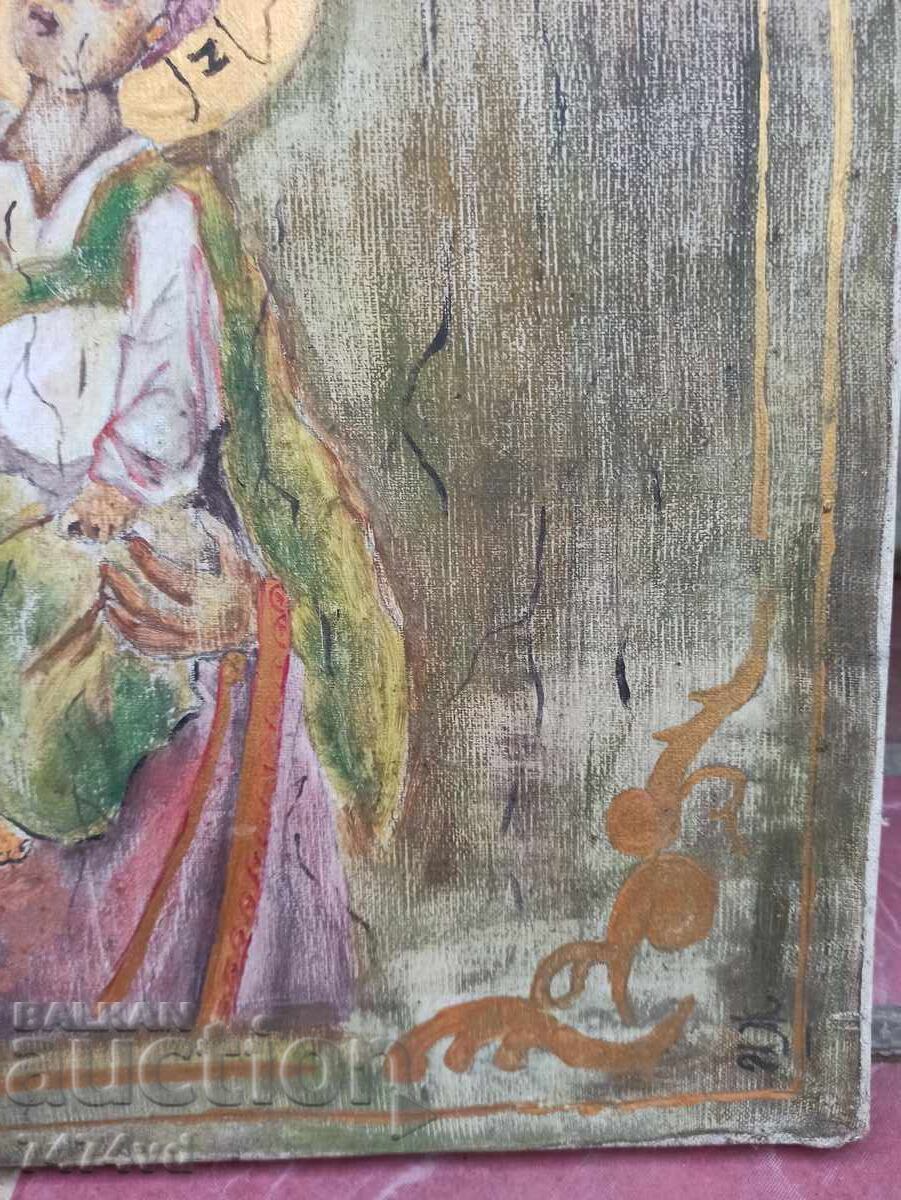 Auction ICON - VIRGIN MARY WITH CHILD, OIL, SIGNED Auction ICON - VIRGIN MARY WITH CHILD, OIL, SIGNED