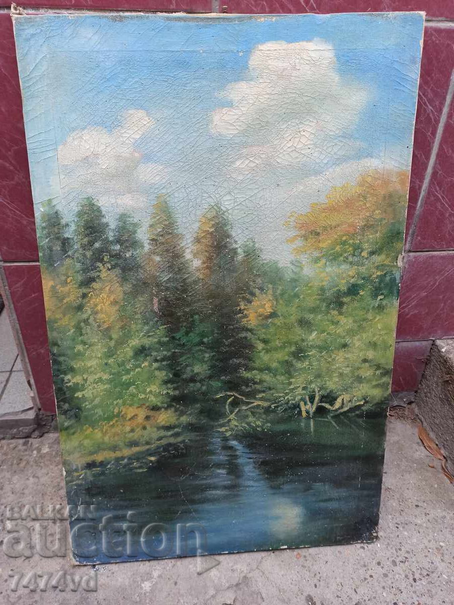 OLD PAINTING LANDSCAPE BY H. JACOBSEN OLD PAINTING LANDSCAPE BY H. JACOBSEN