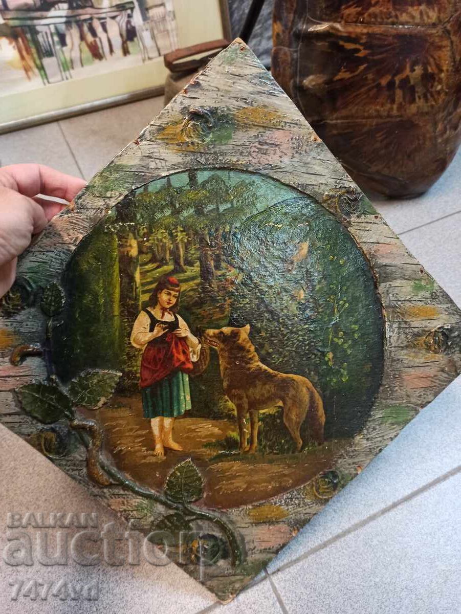 TABLOU VECHI - SCUFIȚA ROȘIE ULEI PE CARTON cu preț € 50.00 | 97.79 BGN TABLOU VECHI - SCUFIȚA ROȘIE ULEI PE CARTON cu preț € 50.00 | 97.79 BGN