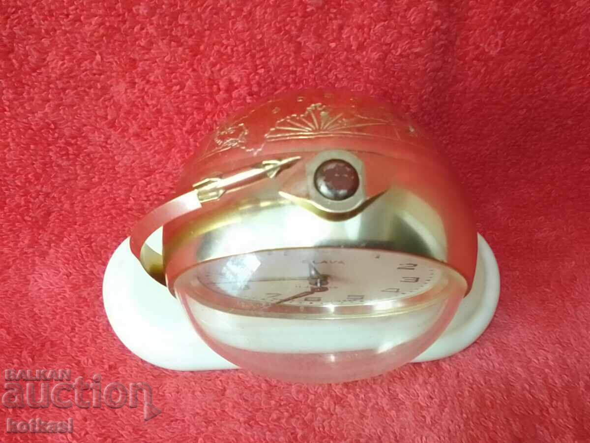 Old Clock Alarm Clock Slava SLAVA Globe Rocket - 6