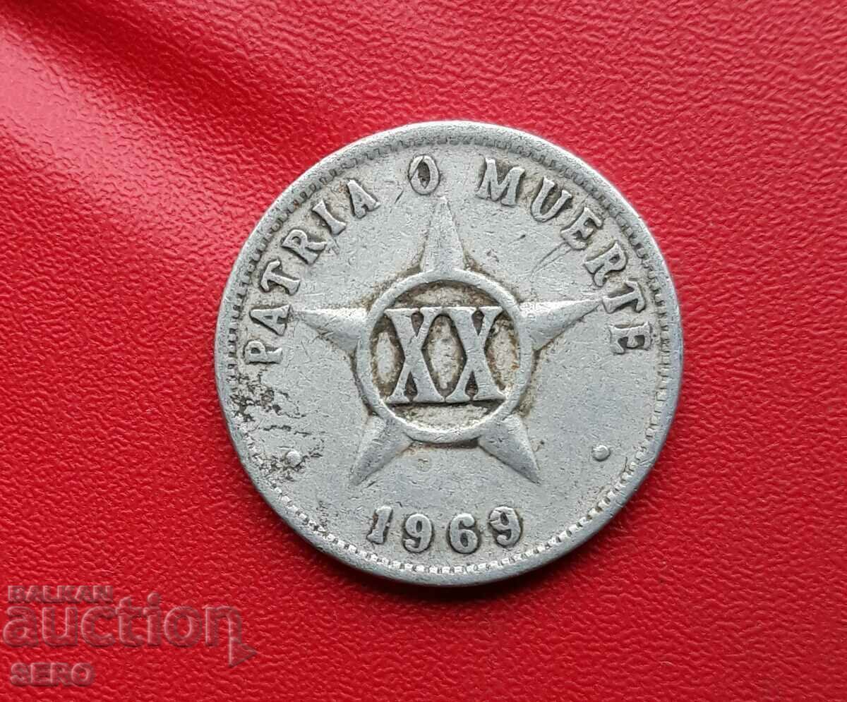 Cuba-20 centavos 1969 with price 0.21 BGN | € 0.11