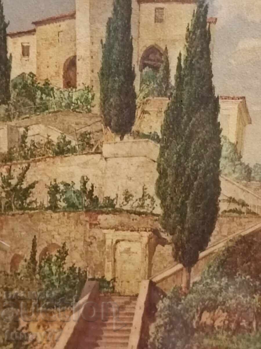 Old painting in a frame with glass with price 0.01 BGN | € 0.01 Old painting in a frame with glass with price 0.01 BGN | € 0.01