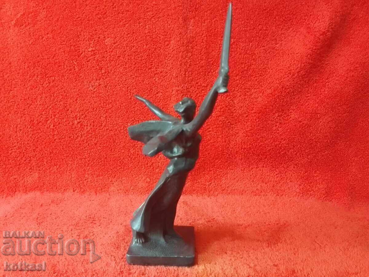 Παλιά μεταλλική φιγούρα Μαμάγιεφ Κουργκάν, Ροδίνα Ματ, Βόλγκογκραντ (EUR) - 6