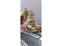 Figurină colorată interesantă, sfeșnic masiv, marcat