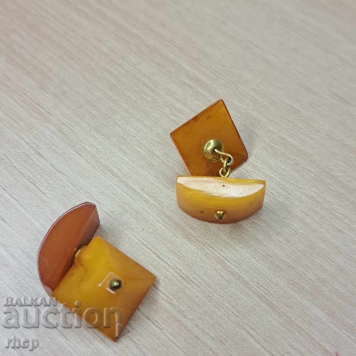 Cufflinks, buttons, amber Cufflinks, buttons, amber