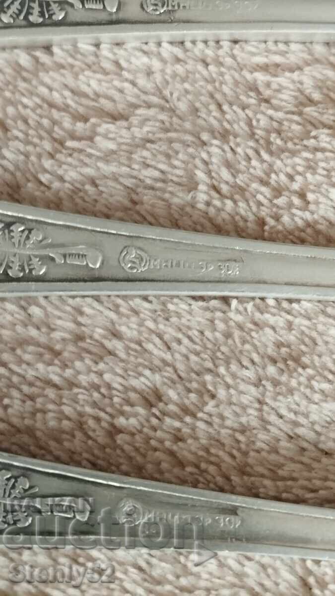 Auction  Silver-plated nickel silver forks, 6 pcs, large 20.5 cm, from the USSR