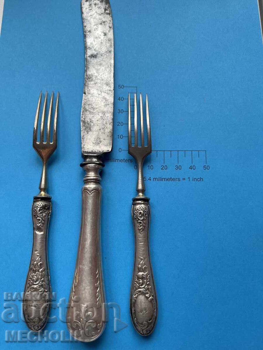 Ασημένια Πιρούνια + Μαχαίρι 0,800 - 6 Ασημένια Πιρούνια + Μαχαίρι 0,800 - 6