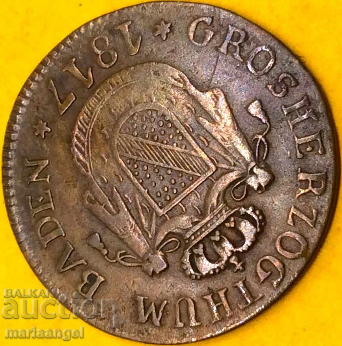 1/2 Kreuzer 1817 Baden Germany 20mm - σπάνιο - 5
