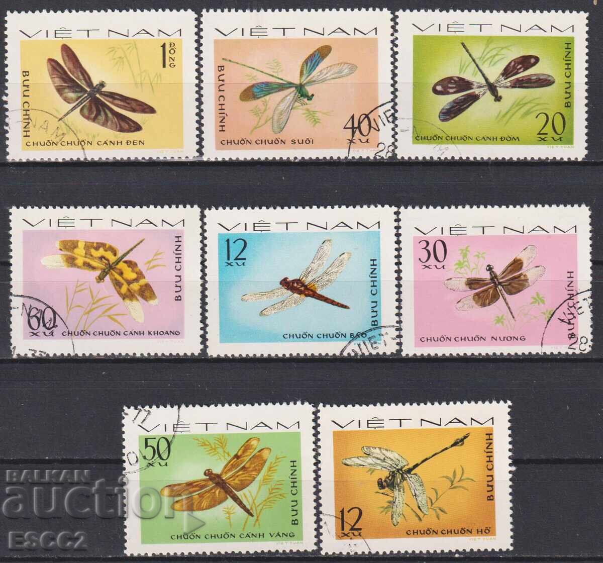 Клеймовани марки Фауна Насекоми Водни кончета 1977  Виетнам