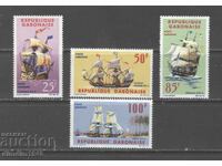 Gabon 1965 - Vapoare, serie completă, curată, cu clei original