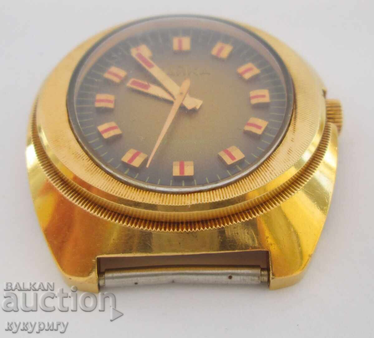 Auction Men's Russian USSR Gold-Plated Wristwatch Chaika Very Good Condition Auction Men's Russian USSR Gold-Plated Wristwatch Chaika Very Good Condition