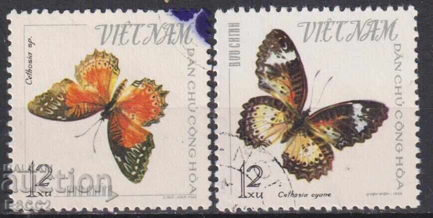 Cancelled Fauna Stamps Insects Butterflies 1965 from Vietnam