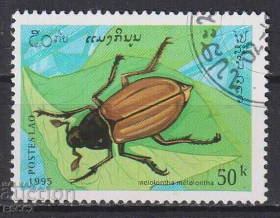 Клеймована марка Фауна Насекомо Бръмбар 1995 от Лаос