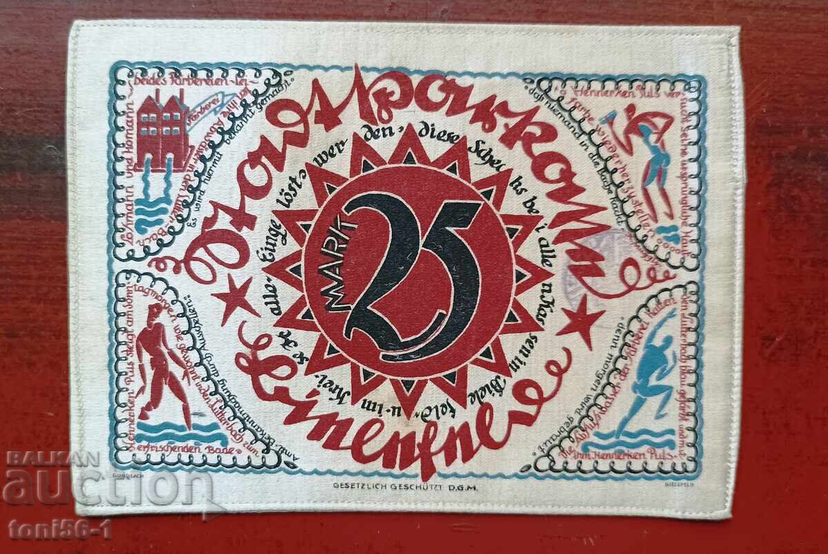 Germania - 25 mărci 1921 Notgeld Bielefeld - mătase cu preț 50.00 BGN | € 25.56
