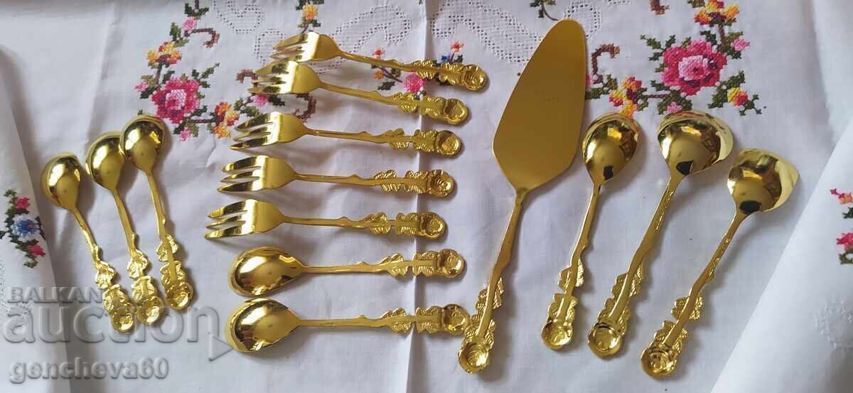 Σετ μαχαιροπήρουνων επιδορπίου χρυσό τριαντάφυλλο Hildesheim - 7