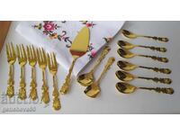 Σετ μαχαιροπήρουνων επιδορπίου χρυσό τριαντάφυλλο Hildesheim