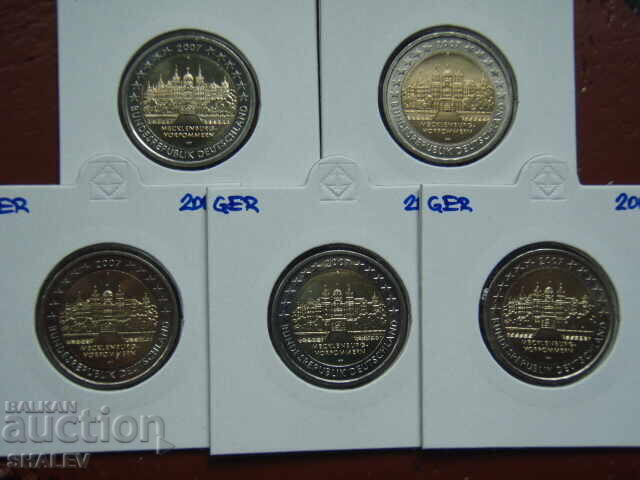 2 euro 2007 Germania "Mecklenburg" A,D,F,G,J /Germaniya 2 evro