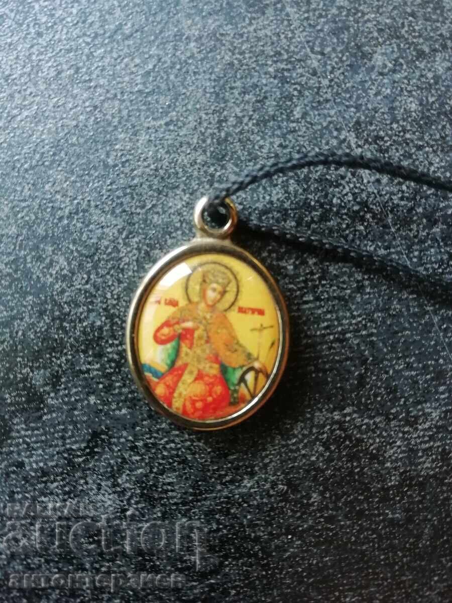 Medalion cu Sf. Mare Muceniță Ecaterina
