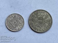 2 silver coins Austria 1 schilling and 1/2 schilling 1925
