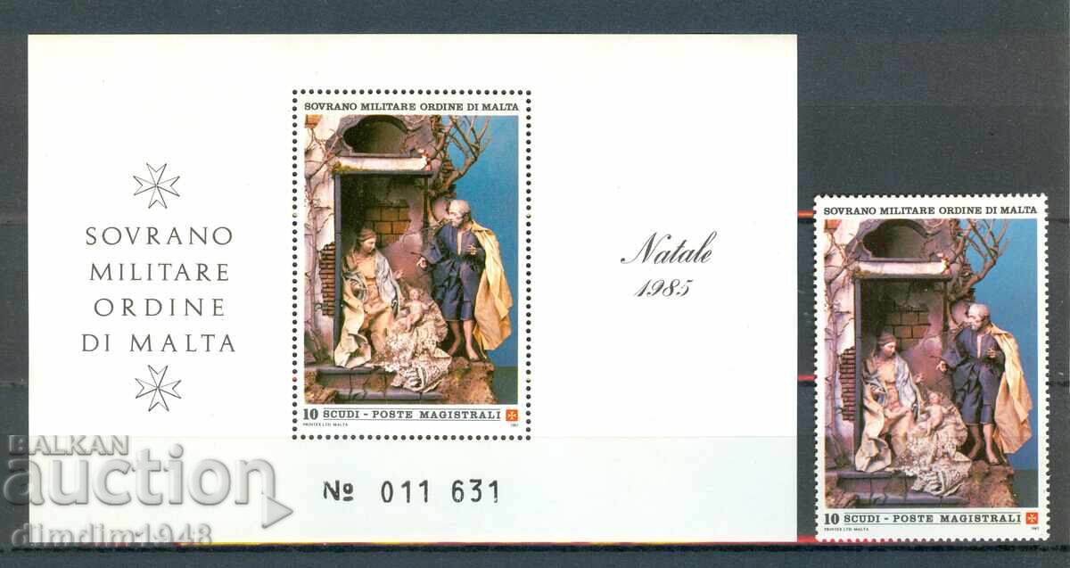 Μάλτα 1987 - Πρωτοχρονιά, Μπλοκ και γραμματόσημο, καθαρό