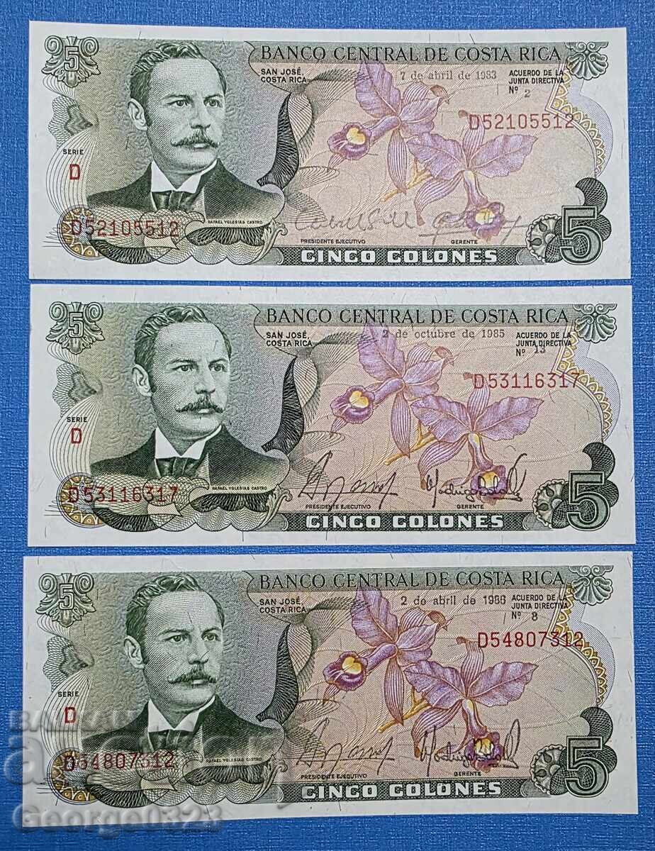 Costa Rica 1983 1985 1986 UNC Noi 1 bucată cu preț € 4.00 | 7.82 BGN