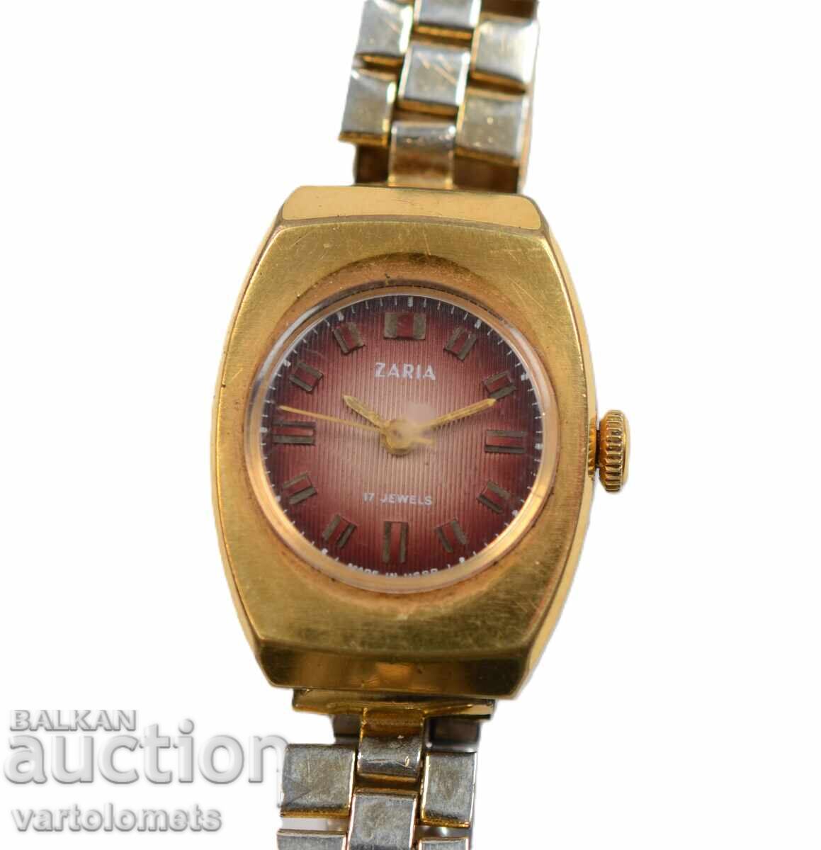 Γυναικείο ρολόι ZARIA ZARIA USSR με επιχρύσωση 10 Mk - λειτουργεί Γυναικείο ρολόι ZARIA ZARIA USSR με επιχρύσωση 10 Mk - λειτουργεί