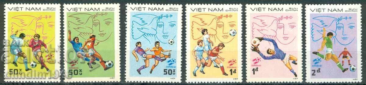 Vietnam - Fotbal "Spania 1982", serie completă, curată, fără lipici