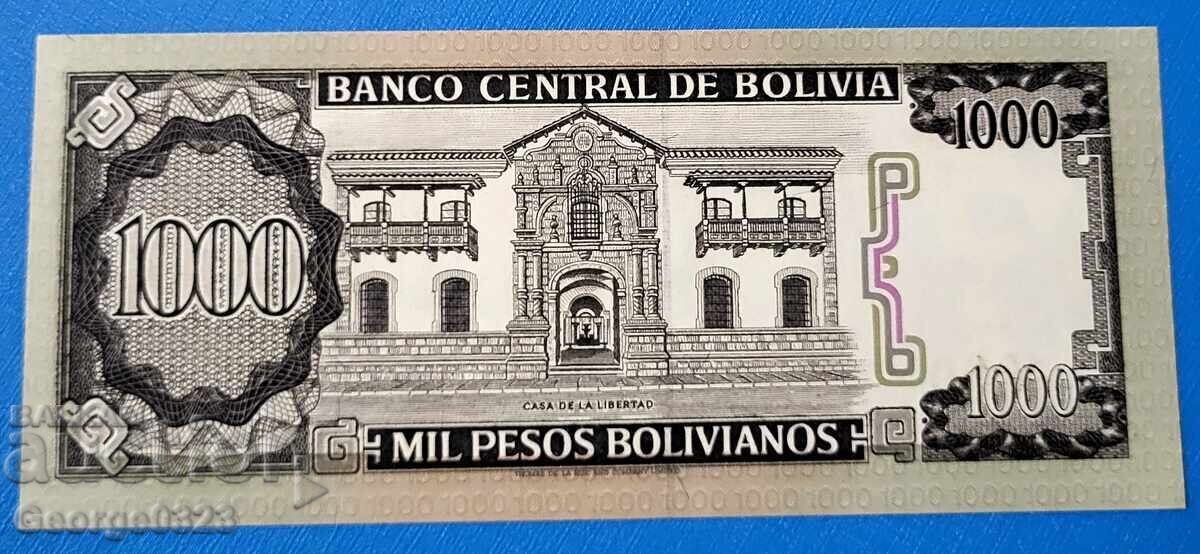 Боливия 1982 1000 песос UNC Нова с цена 5.99 лв. | € 3.06