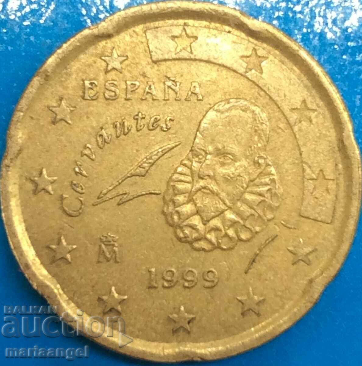 Delivery of 20 euro cents 1999 Spain brass Delivery of 20 euro cents 1999 Spain brass