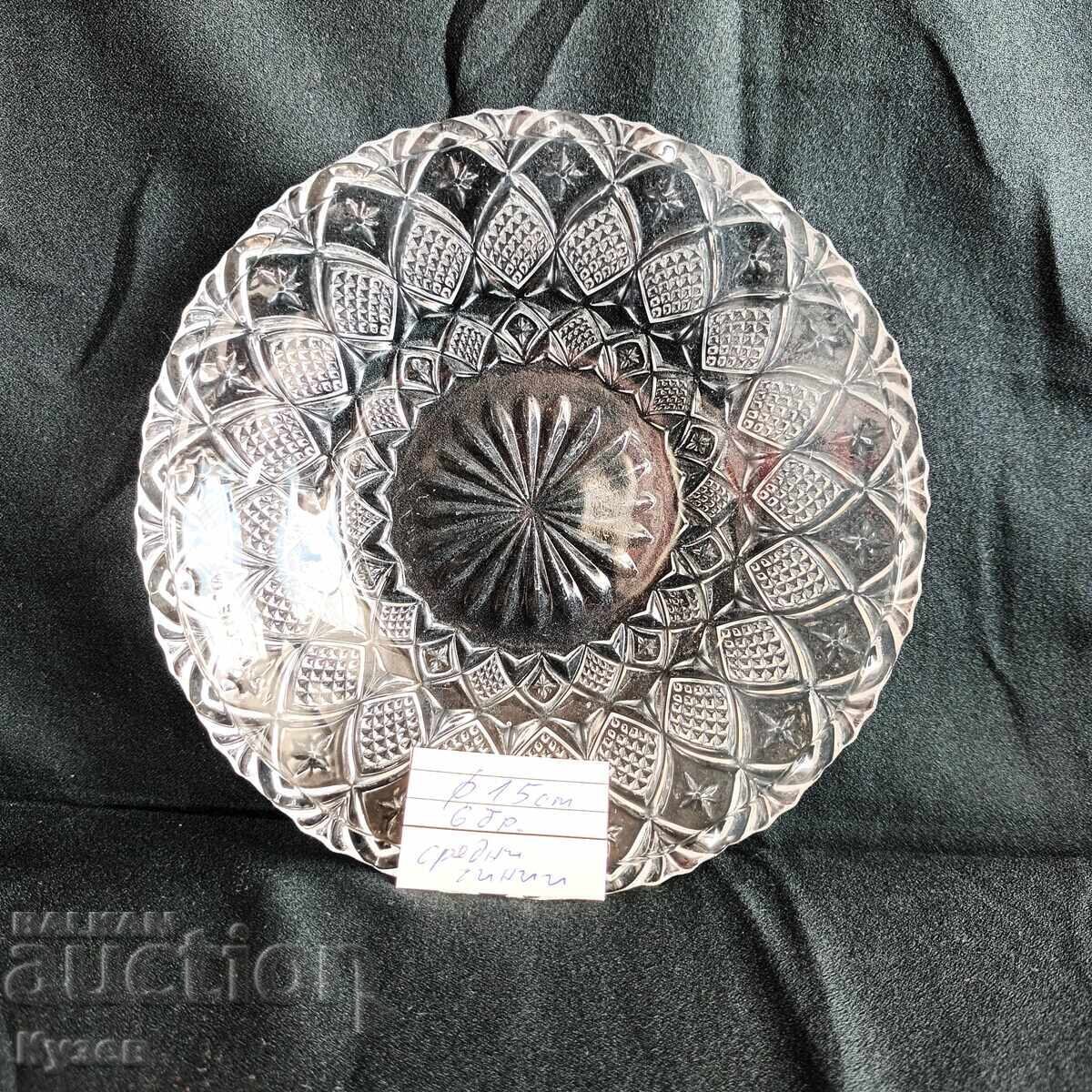 Auction  Set of 6 crystal glass plates from the socialist era