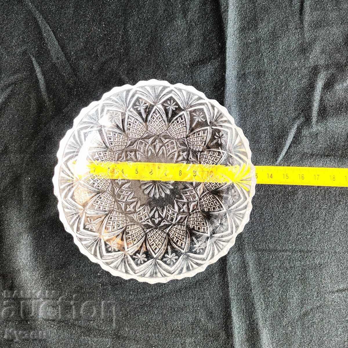 Auction Set of 9 medium crystal glass bowls from the socialist era Auction Set of 9 medium crystal glass bowls from the socialist era