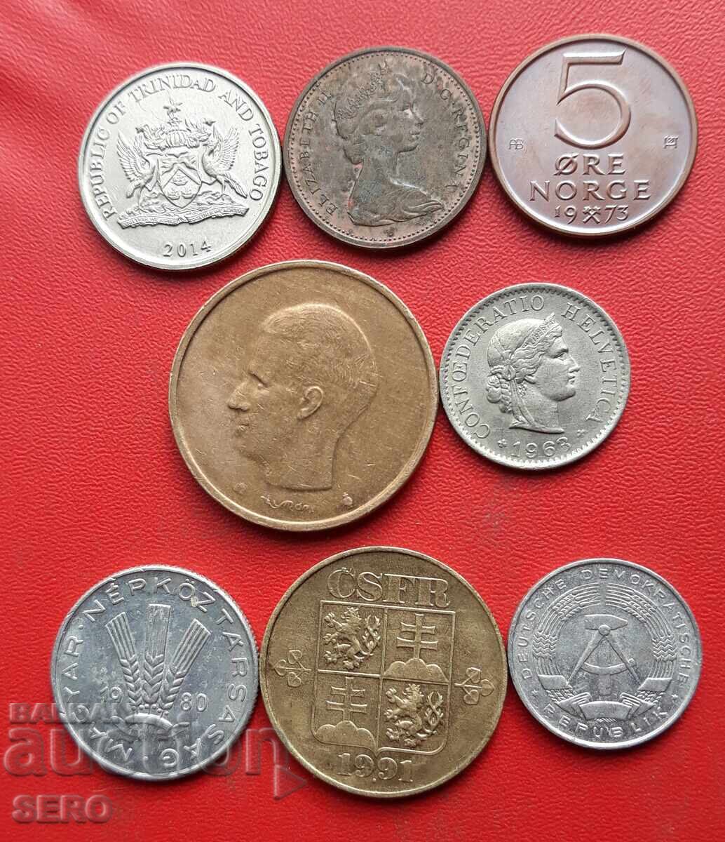 Mixed lot of 8 coins with price 1.01 BGN | € 0.52 Mixed lot of 8 coins with price 1.01 BGN | € 0.52