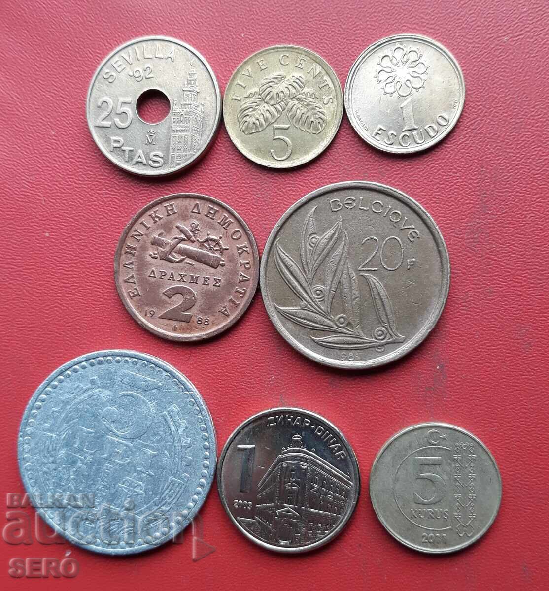 Lot mixt de 8 monede