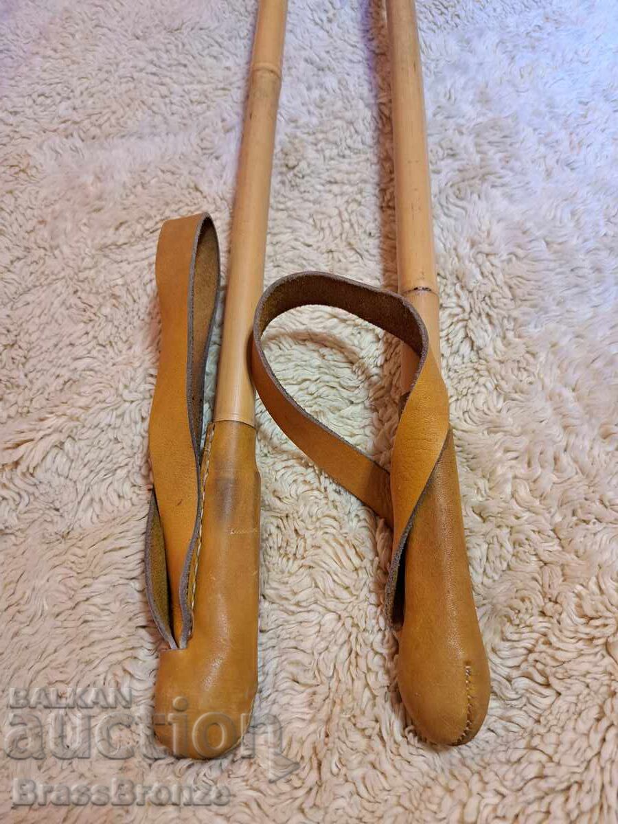 Licitație Bețe de bambus retro cu elemente din piele