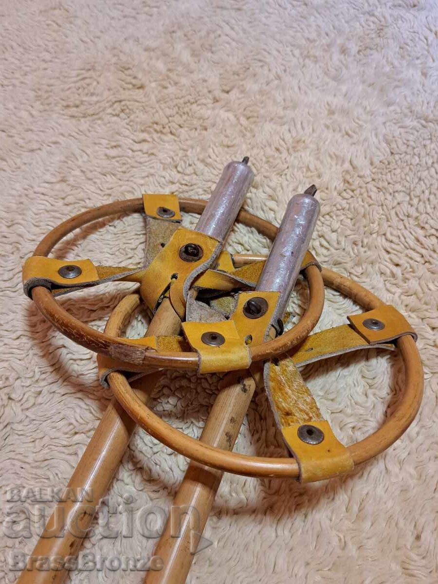 Bețe de bambus retro cu elemente din piele