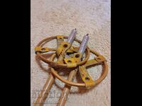 Bețe de bambus retro cu elemente din piele