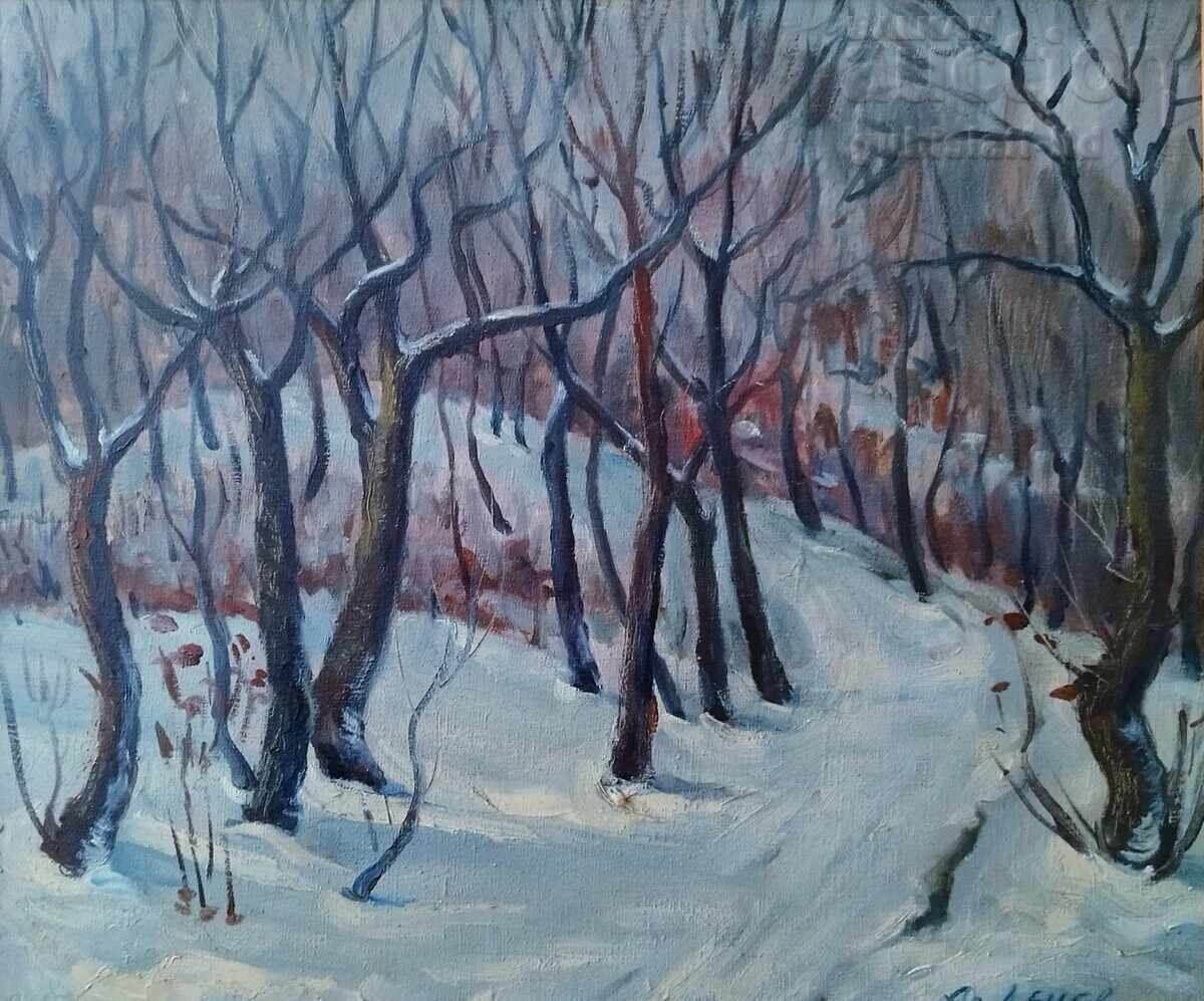 Картина "Зима в парка", худ. Алекси Денев (1930-1992) с цена 1500.00 лв. | € 766.94