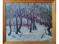 Tablou "Iarnă în parc", pictor Alexi Denev (1930-1992)