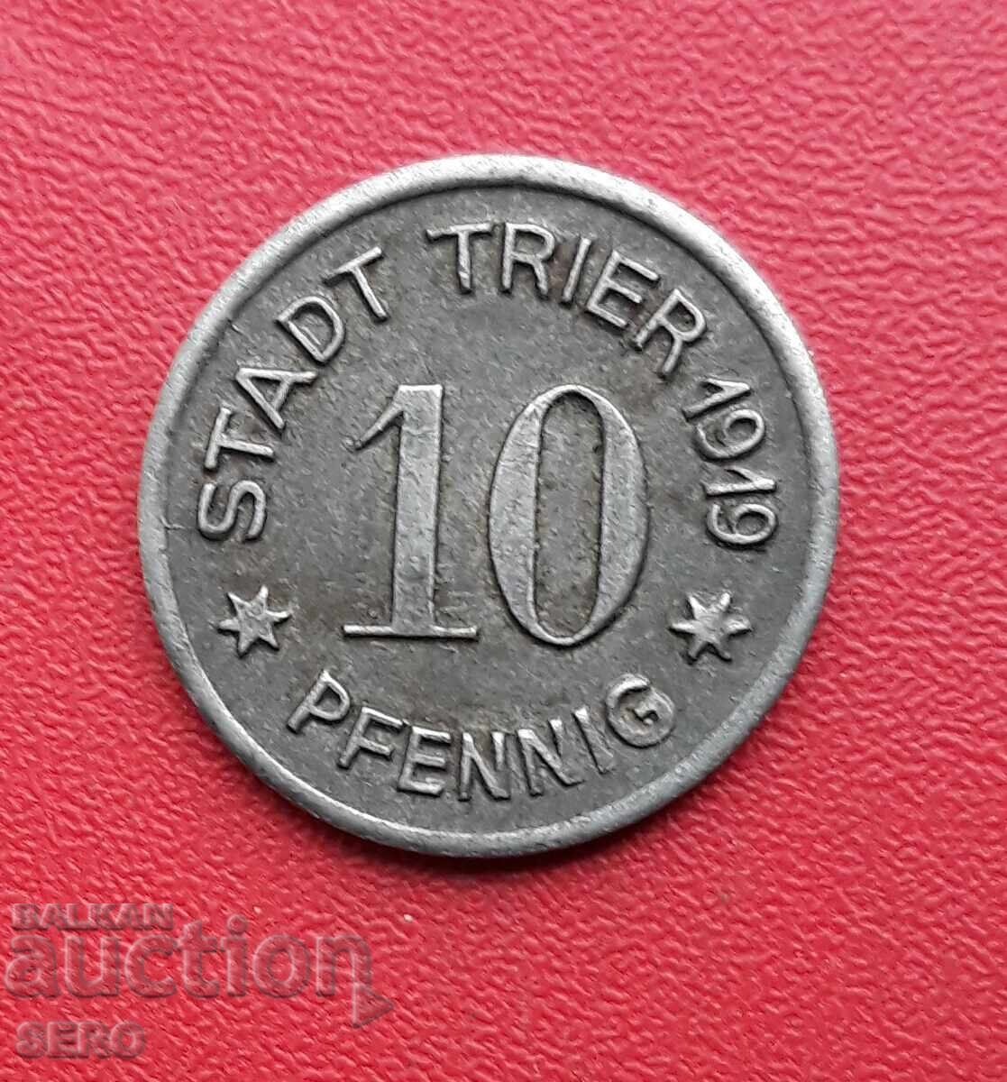 Germany - Rhineland-Palatinate - Trier - 10 Pfennig 1919 with price 9.01 BGN | € 4.61 Germany - Rhineland-Palatinate - Trier - 10 Pfennig 1919 with price 9.01 BGN | € 4.61