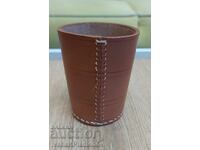 New leather dice cup for connoisseurs