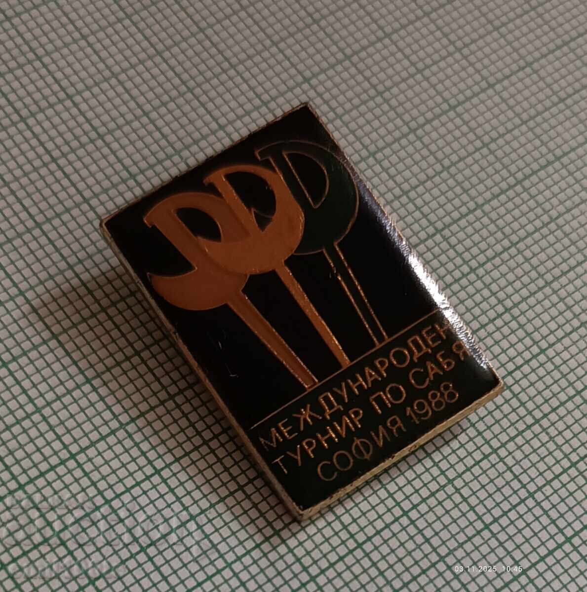 Auction  Badge - International Sabre Tournament Sofia 1988