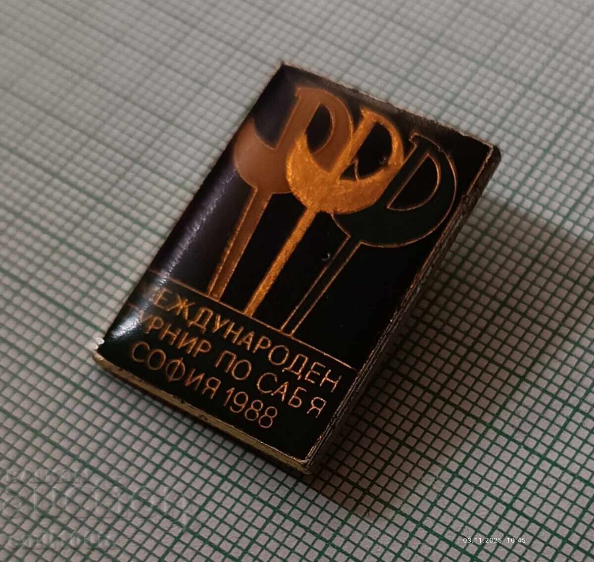 Delivery of Badge - International Sabre Tournament Sofia 1988