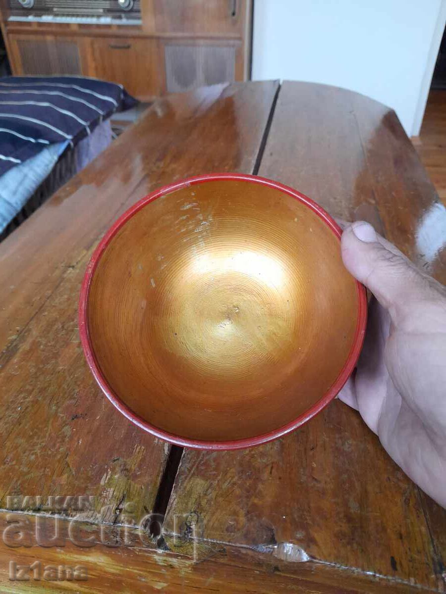 Стара дървена паница,хохлома - 5