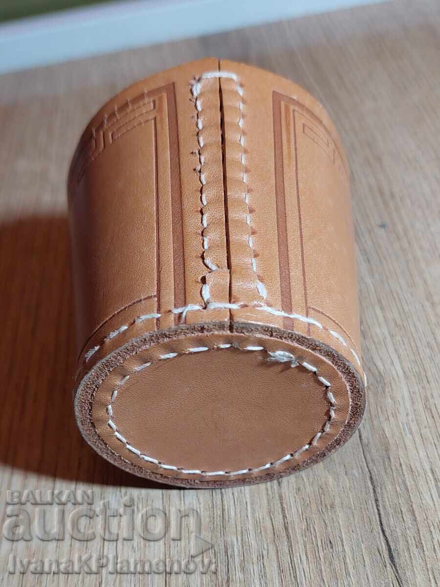 New leather dice cup for connoisseurs with price 12.00 BGN | € 6.14 New leather dice cup for connoisseurs with price 12.00 BGN | € 6.14