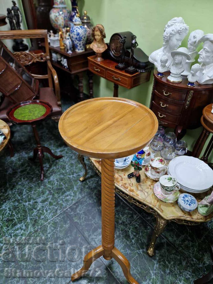 Beautiful antique French tall wooden table - 5