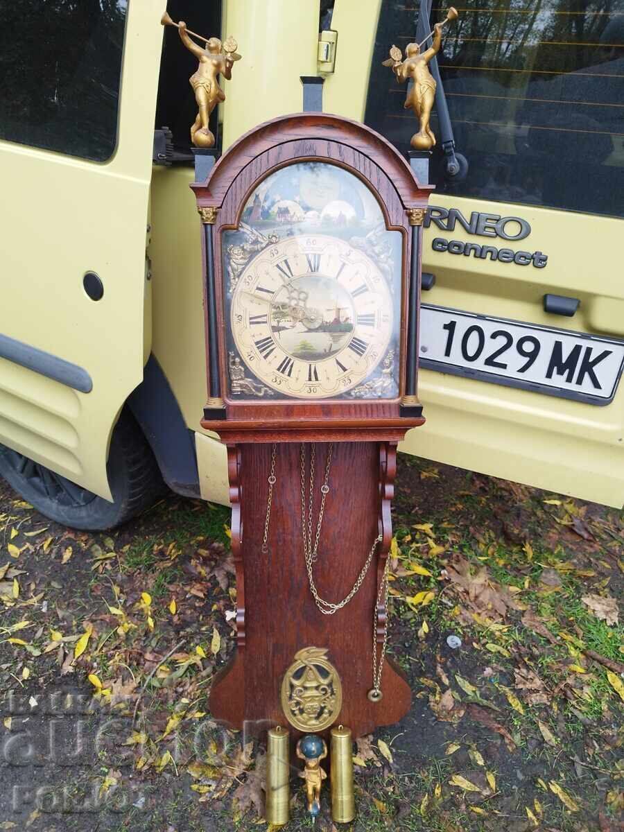 Wall clock with beautiful ornaments, moon phase, 140 cm