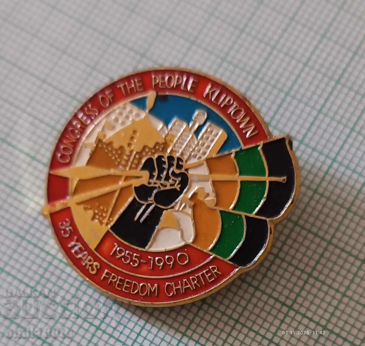 Auction  Badge - Congress of the People of Kliptown 35 g. Freedom Charter
