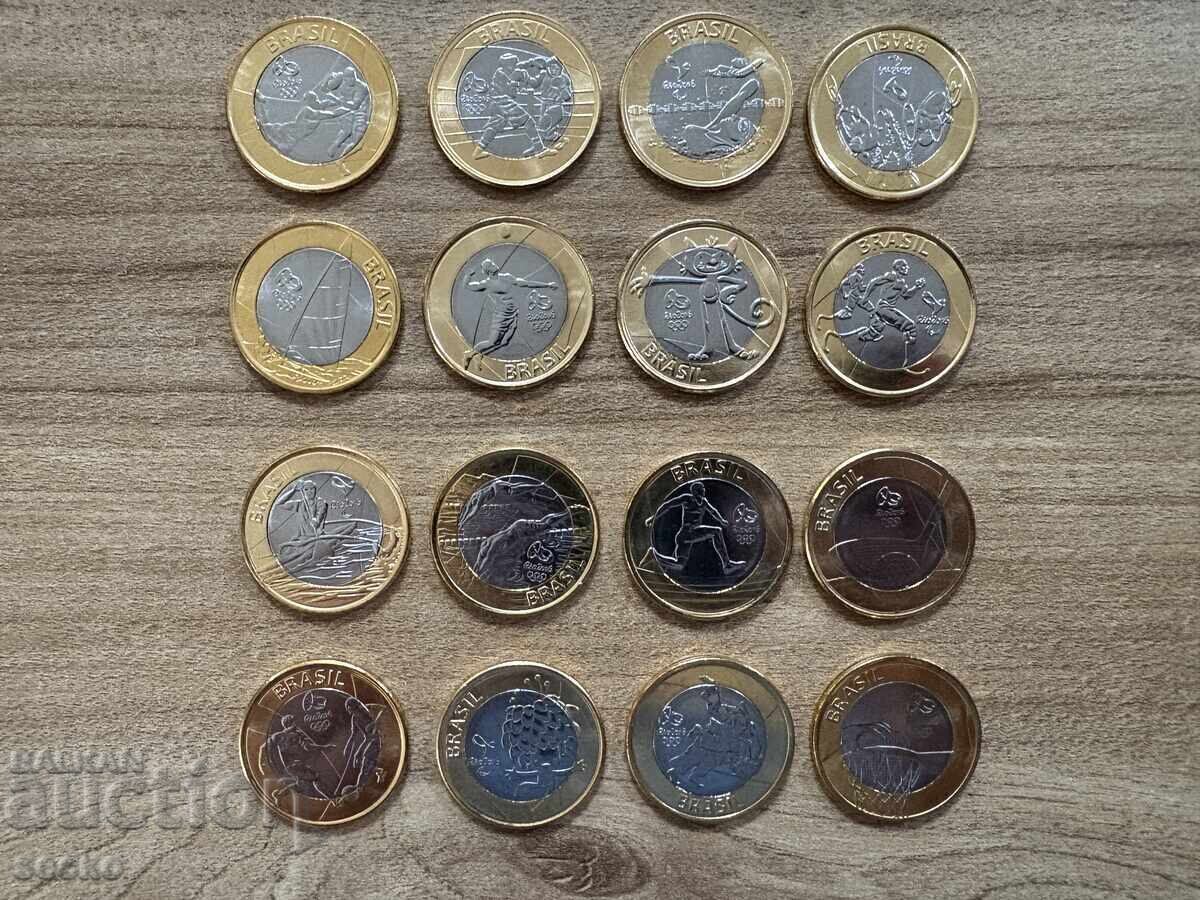 Brazil - Set of 16 Coins - 1 Real (2016) - Olympic Games with price 50.00 BGN | € 25.56