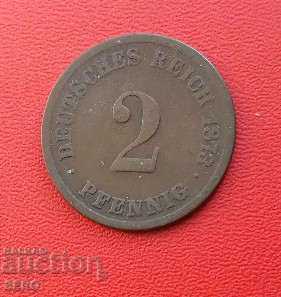 Germania-2 Pfennig 1873 D-München-an rar Germania-2 Pfennig 1873 D-München-an rar