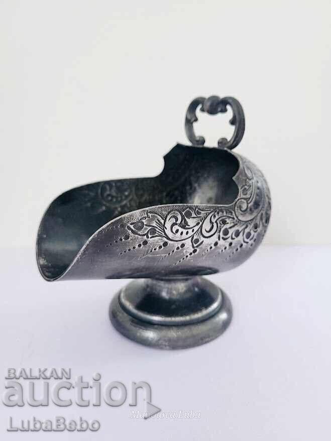 Antique Victorian Silver-Plated Sugar Bowl - 6 Antique Victorian Silver-Plated Sugar Bowl - 6